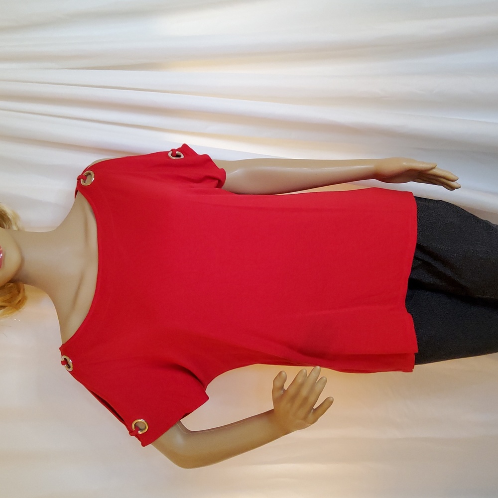 Grommet Cold Shoulder Top by Spence